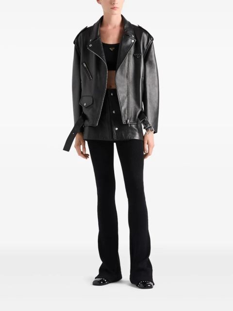 Prada leather miniskirt - Black - zdjęcie produktu nr 2