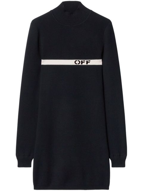 Off-White intarsia-knit logo dress - Black - zdjęcie produktu nr 1