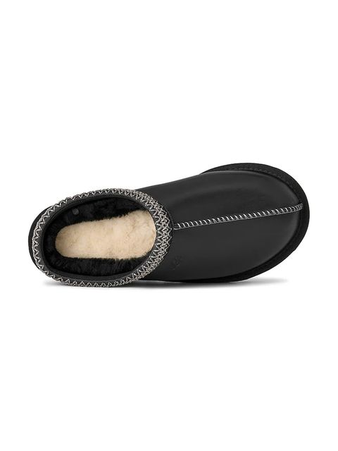 UGG kapcie skórzane Tasman Lthr Regen kolor czarny 1170292.BLK