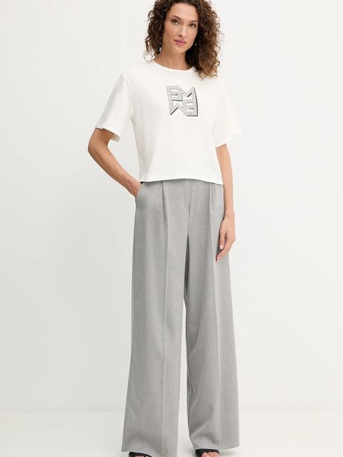 Marella t-shirt bawełniany Emme by Marella damski kolor beżowy 2525976021200 - zdjęcie produktu nr 2