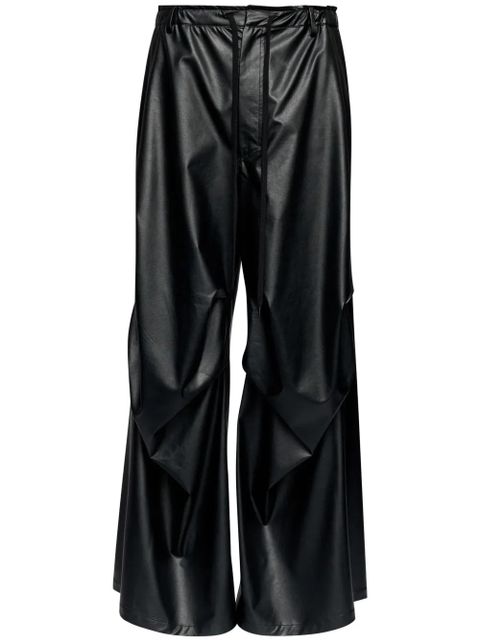MM6 Maison Margiela wide-leg crinkled trousers - Black - zdjęcie produktu nr 1