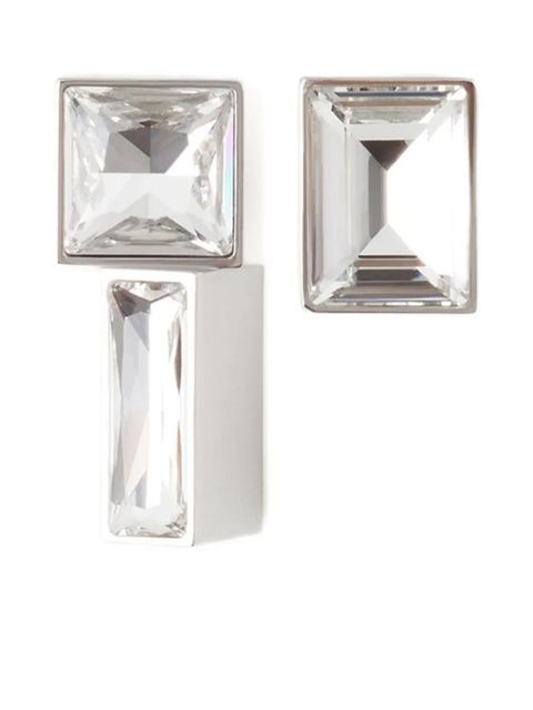 Lanvin crystal-embellished bar earrings - Silver - zdjęcie produktu nr 1