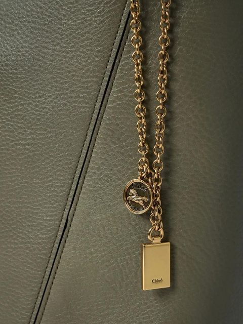 Chloé Spin pebble-grain logo tote bag - Green