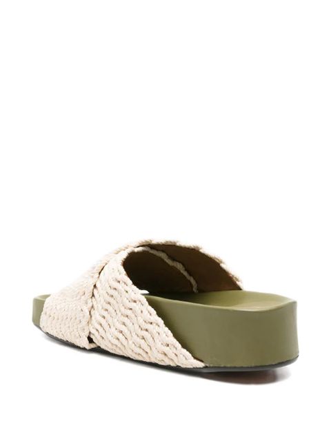 ATP Atelier crossover-strap crochet-knit sandals - White