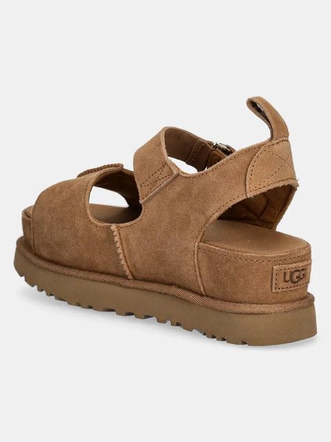 UGG sandały zamszowe Goldenstar Hi damskie kolor brązowy na platformie 1167356-CHE