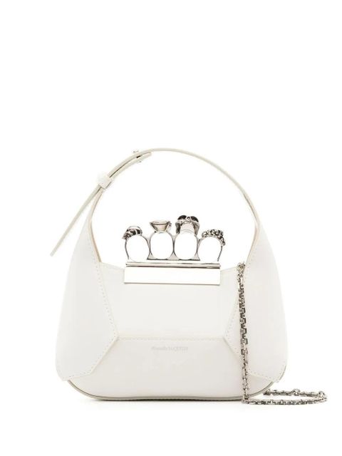 Alexander McQueen The Jewelled Hobo leather mini bag - White - zdjęcie produktu nr 1
