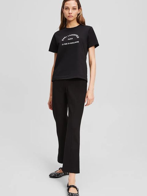 Karl Lagerfeld t-shirt bawełniany damski kolor czarny A3W17105