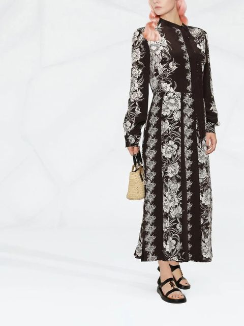 Valentino Garavani floral-print silk maxi dress - Brown - zdjęcie produktu nr 2