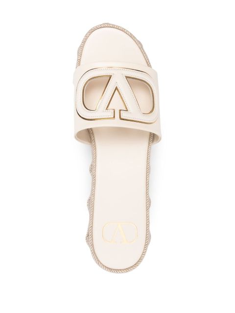 Valentino Garavani 60mm V-Logo cut-out sandals - Neutrals