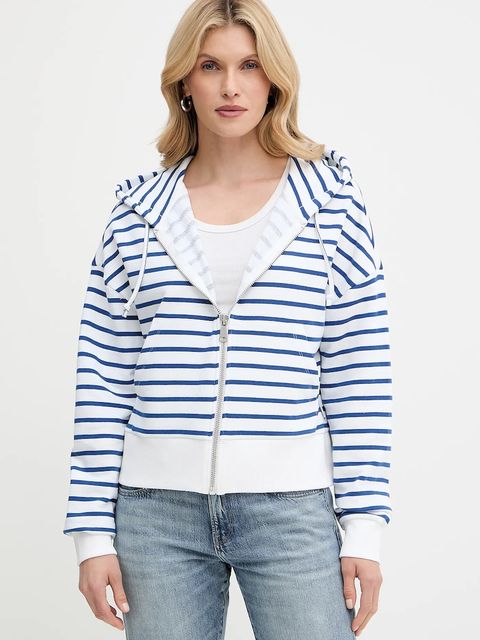 Marc O'Polo bluza bawełniana damska kolor granatowy z kapturem wzorzysta 5000006577 - zdjęcie produktu nr 1