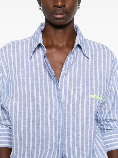 Off-White striped shirt dress - Blue