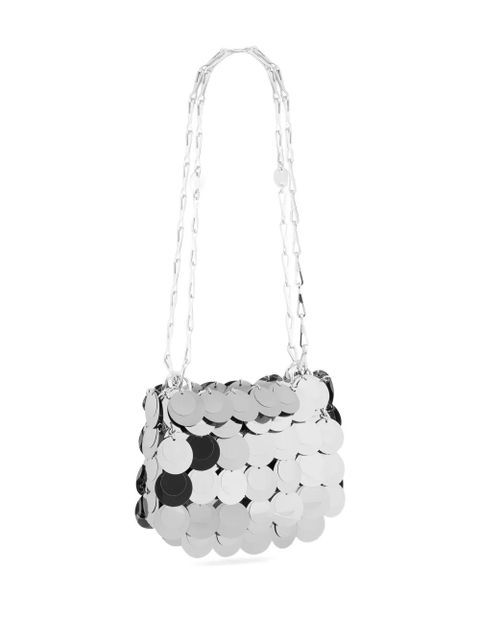 Rabanne Sparkle multi-layered chain mini bag - Grey