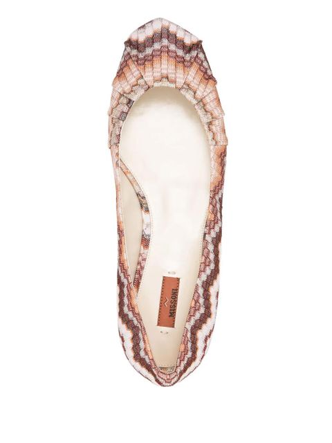 Missoni zigzag ballet flats - Brown
