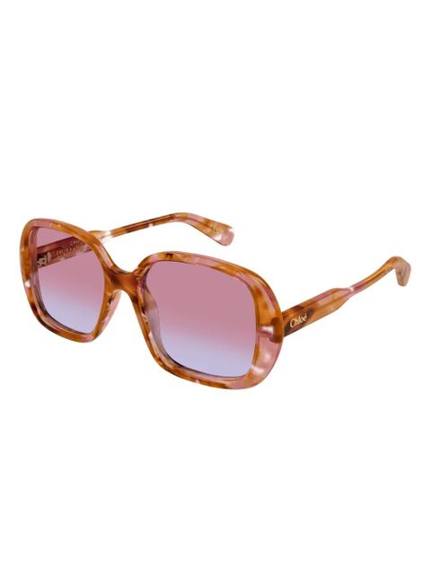 Chloé Eyewear geometric CH0222S sunglasses - Brown - zdjęcie produktu nr 2