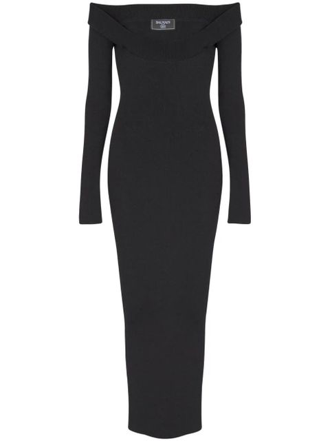 Balmain ribbed-knit maxi dress - Black - zdjęcie produktu nr 1