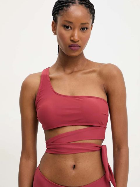 Answear.LAB biustonosz kąpielowy kolor pomarańczowy lekko usztywniona miseczka