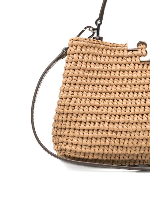 Tory Burch mini Eleanor straw tote bag - Neutrals