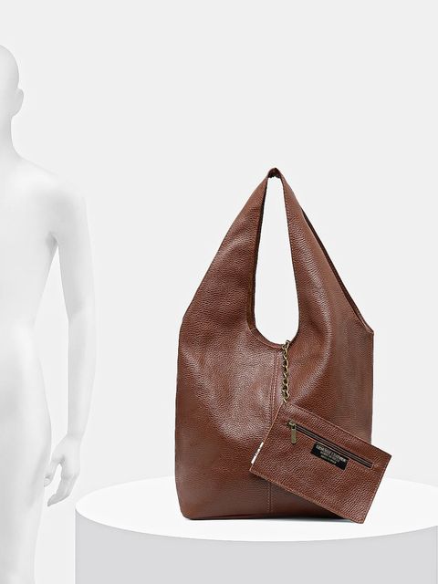 Answear.LAB torebka skórzana kolor brązowy