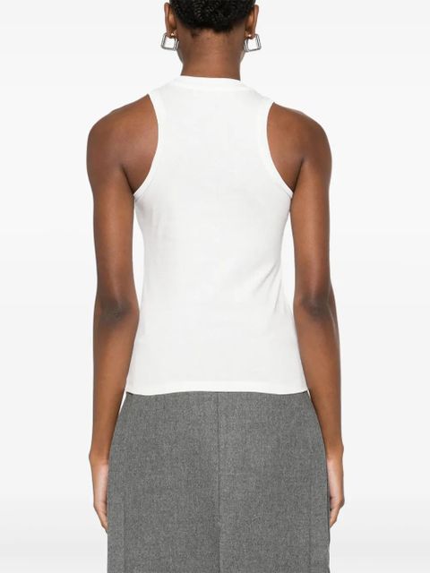 Blumarine rhinestone-logo tank top - White - zdjęcie produktu nr 2