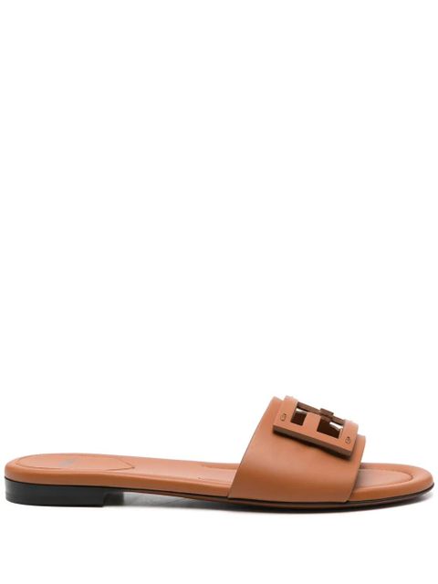 FENDI Baguette leather slides - Brown - zdjęcie produktu nr 1