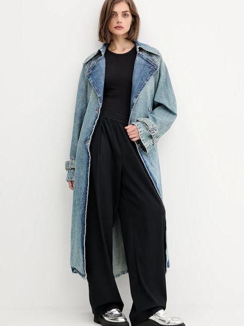 Hugo Blue płaszcz jeansowy kolor niebieski 50541545 - zdjęcie produktu nr 2