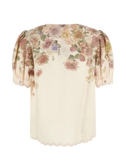 TWINSET floral puff-sleeve blouse - Neutrals - zdjęcie produktu nr 2