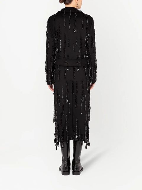 Dolce & Gabbana bead-embellished double-breasted coat - Black