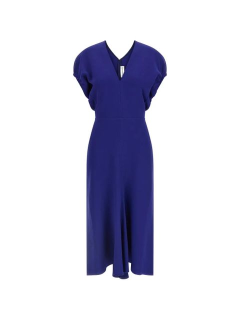Victoria Beckham V-neck banded waist dress - Blue - zdjęcie produktu nr 1