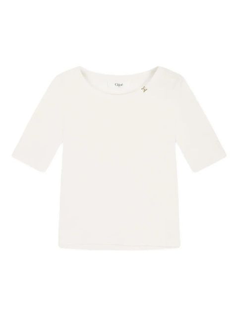 Chloé boat-neck T-shirt - White - zdjęcie produktu nr 1