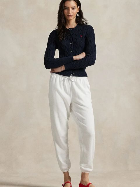 Polo Ralph Lauren spodnie dresowe kolor biały gładkie 211971694