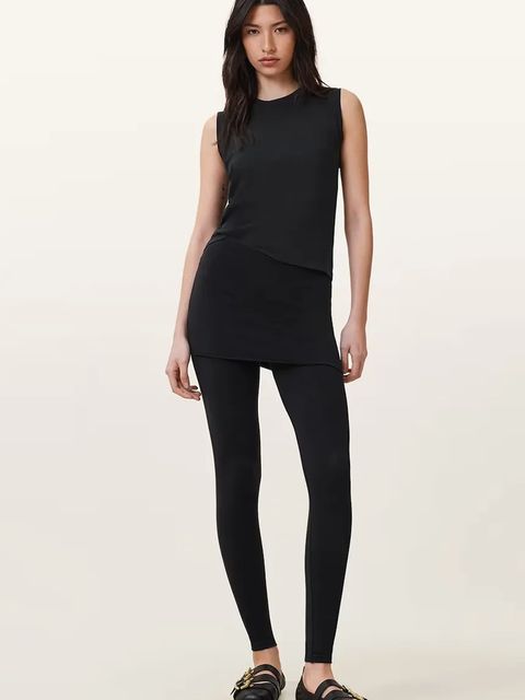 AllSaints legginsy RAFFI damskie kolor czarny gładkie W079TD - zdjęcie produktu nr 1