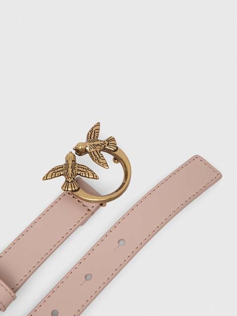 Pinko pasek skórzany damskie kolor różowy 100143 A0F1 - zdjęcie produktu nr 2