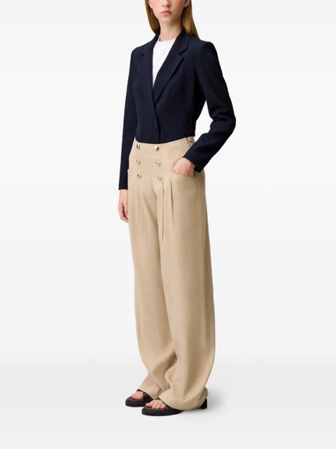 Claudie Pierlot button-embellished pleated trousers - Neutrals