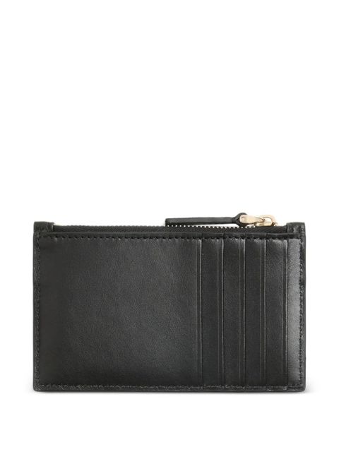 Valentino Garavani VLogo Walk zip card holder in calfskin - Black - zdjęcie produktu nr 2