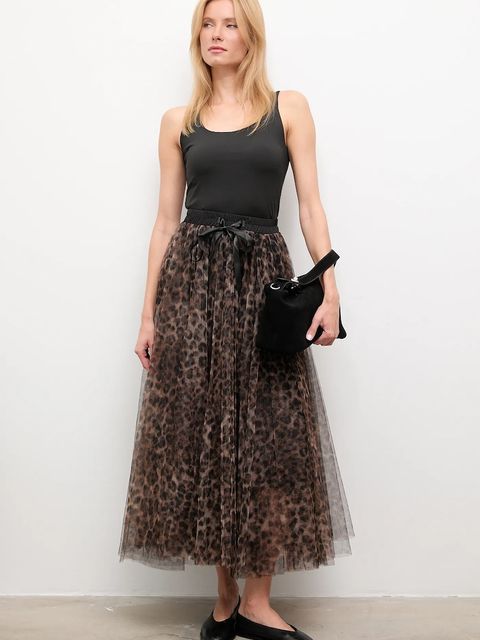 Answear.LAB spódnica kolor brązowy maxi rozkloszowana - zdjęcie produktu nr 1