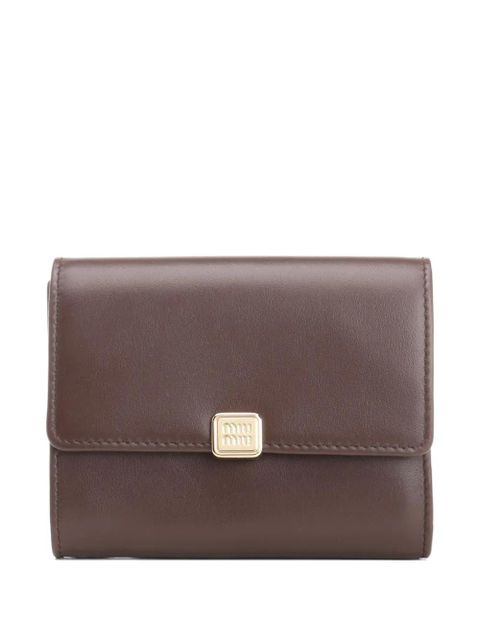 Miu Miu logo-plaque leather wallet - Brown - zdjęcie produktu nr 1