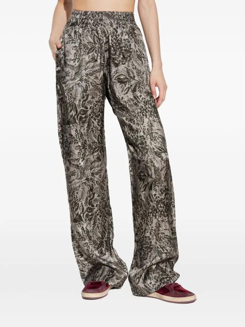 Golden Goose floral-print elastic-waist straight trousers - Grey - zdjęcie produktu nr 2