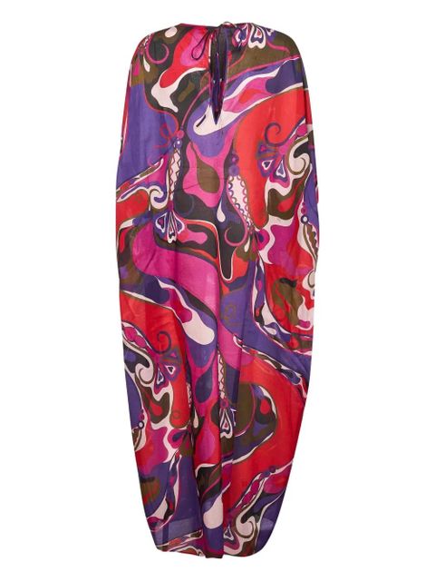 PUCCI abstract-pattern print draped dress - Red - zdjęcie produktu nr 2