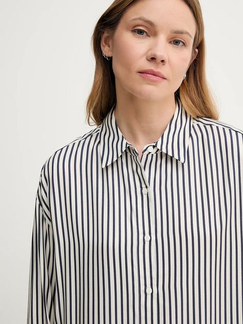 Tommy Hilfiger koszula damska kolor granatowy relaxed z kołnierzykiem klasycznym WW0WW45888