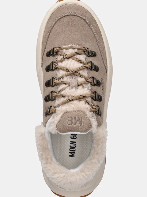 Moon Boot sneakersy zamszowe MB MOON247 CITY SHEARLING kolor beżowy 80D2490040 M008