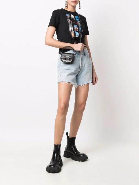 Diesel 1DR XS leather crossbody bag - Black