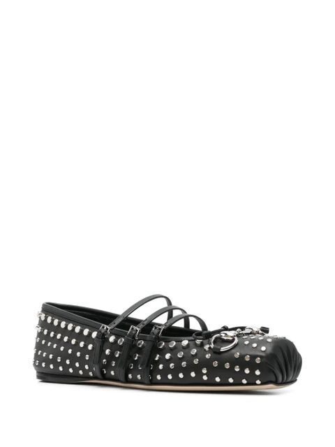 Gucci stud-embellished ballet flats - Black - zdjęcie produktu nr 2