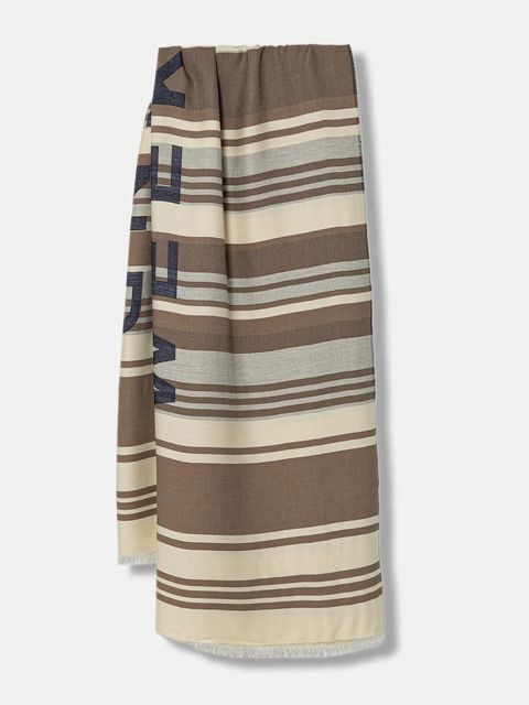 Weekend Max Mara szal AGALLO damski kolor beżowy wzorzysty 2615541084600 - zdjęcie produktu nr 1