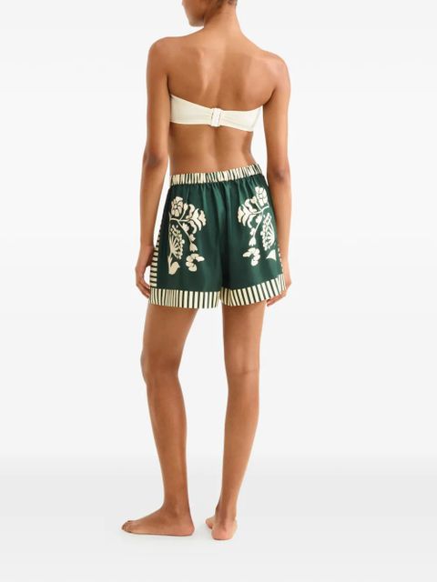 ERES floral-print striped shorts - Green