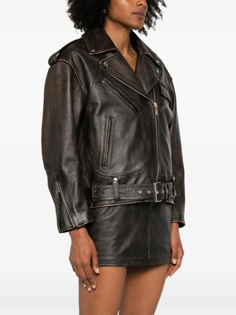 Alexander McQueen leather jacket - Brown