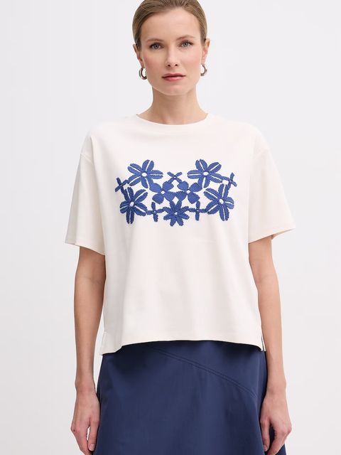 Weekend Max Mara t-shirt bawełniany SABATO - zdjęcie produktu nr 2