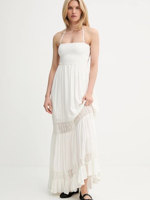 Answear.LAB sukienka kolor biały maxi rozkloszowana - zdjęcie produktu nr 1