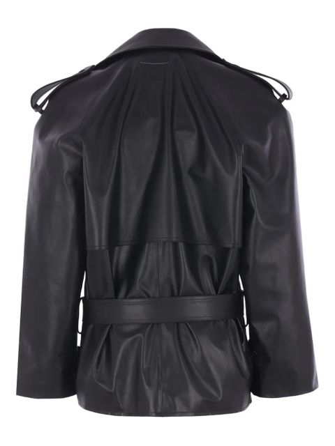 MM6 Maison Margiela leather jacket - Black