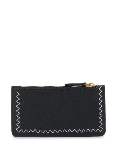 Marni logo-embroidered leather card case - Black - zdjęcie produktu nr 2