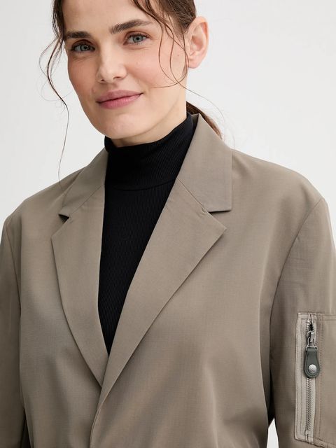 G-Star marynarka kolor zielony jednorzędowa gładka D26946.D909